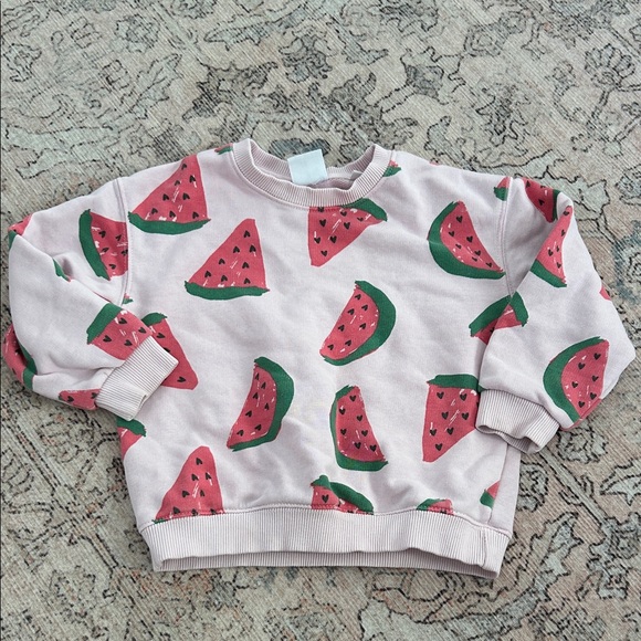 Zara Pink and Green Watermelon Kids Hoodie - Picture 1 of 5